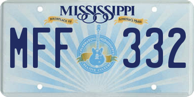 MS license plate MFF332