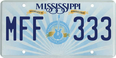 MS license plate MFF333