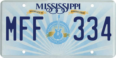 MS license plate MFF334