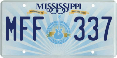 MS license plate MFF337