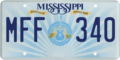 MS license plate MFF340