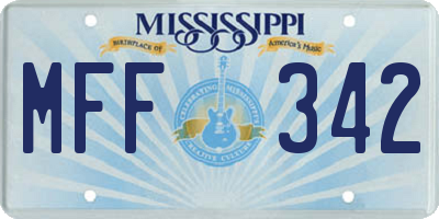 MS license plate MFF342