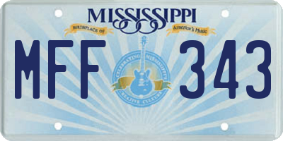 MS license plate MFF343
