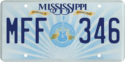 MS license plate MFF346