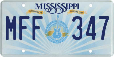 MS license plate MFF347