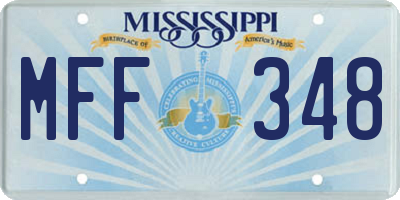 MS license plate MFF348