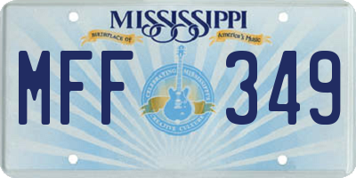 MS license plate MFF349