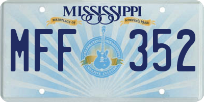 MS license plate MFF352