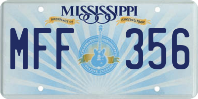 MS license plate MFF356