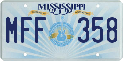 MS license plate MFF358