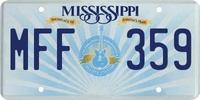 MS license plate MFF359