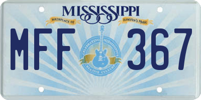 MS license plate MFF367