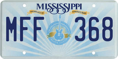 MS license plate MFF368