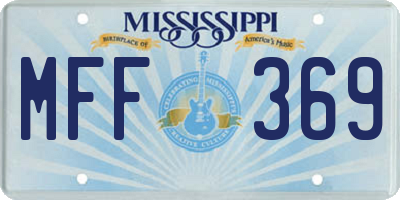 MS license plate MFF369