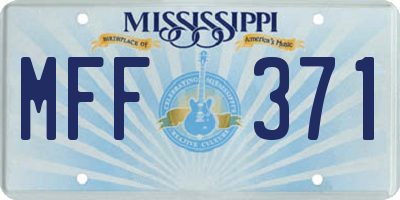 MS license plate MFF371