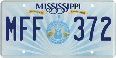 MS license plate MFF372
