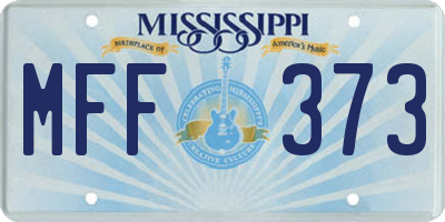 MS license plate MFF373