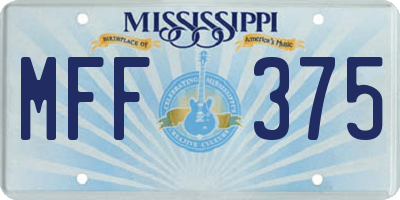 MS license plate MFF375
