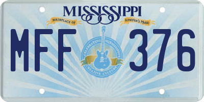 MS license plate MFF376