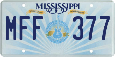 MS license plate MFF377