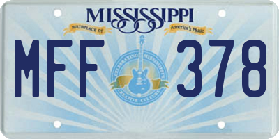 MS license plate MFF378