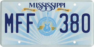 MS license plate MFF380