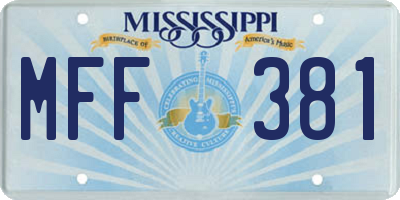 MS license plate MFF381