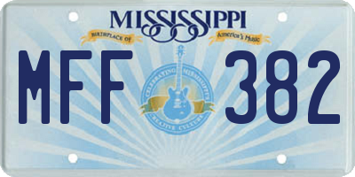 MS license plate MFF382