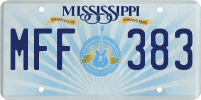 MS license plate MFF383