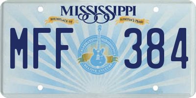 MS license plate MFF384