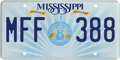 MS license plate MFF388