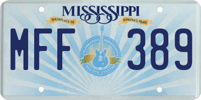 MS license plate MFF389