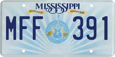 MS license plate MFF391