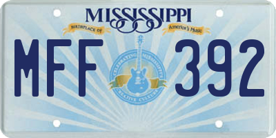 MS license plate MFF392