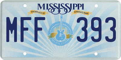 MS license plate MFF393