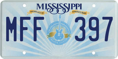 MS license plate MFF397
