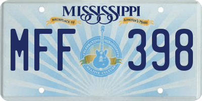 MS license plate MFF398