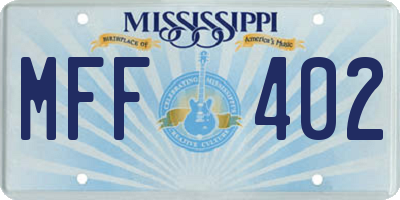 MS license plate MFF402