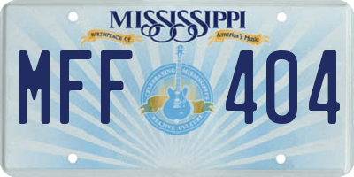 MS license plate MFF404