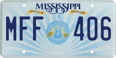 MS license plate MFF406