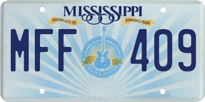 MS license plate MFF409