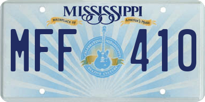 MS license plate MFF410