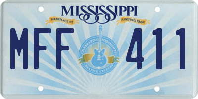 MS license plate MFF411