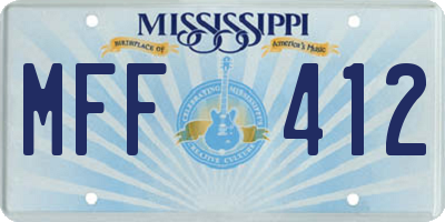 MS license plate MFF412