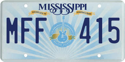 MS license plate MFF415