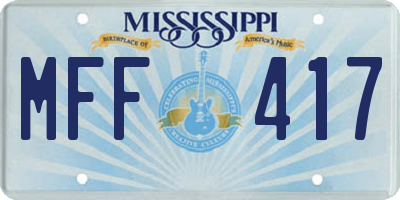 MS license plate MFF417