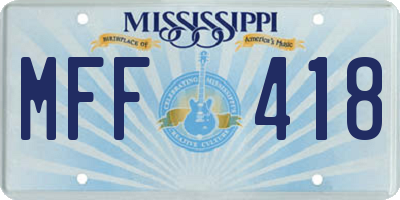 MS license plate MFF418