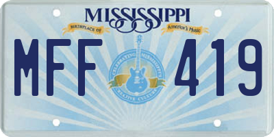 MS license plate MFF419