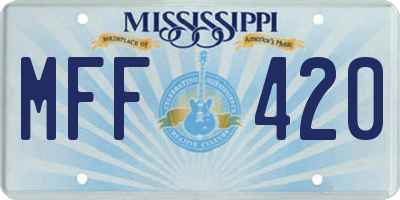 MS license plate MFF420