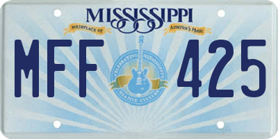 MS license plate MFF425